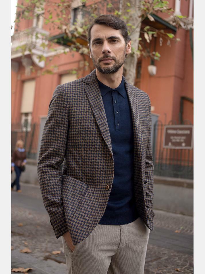 [아르메오디] 레귤러핏 하운드투스 패턴 자켓 이태리직수입 DFIJK553MU