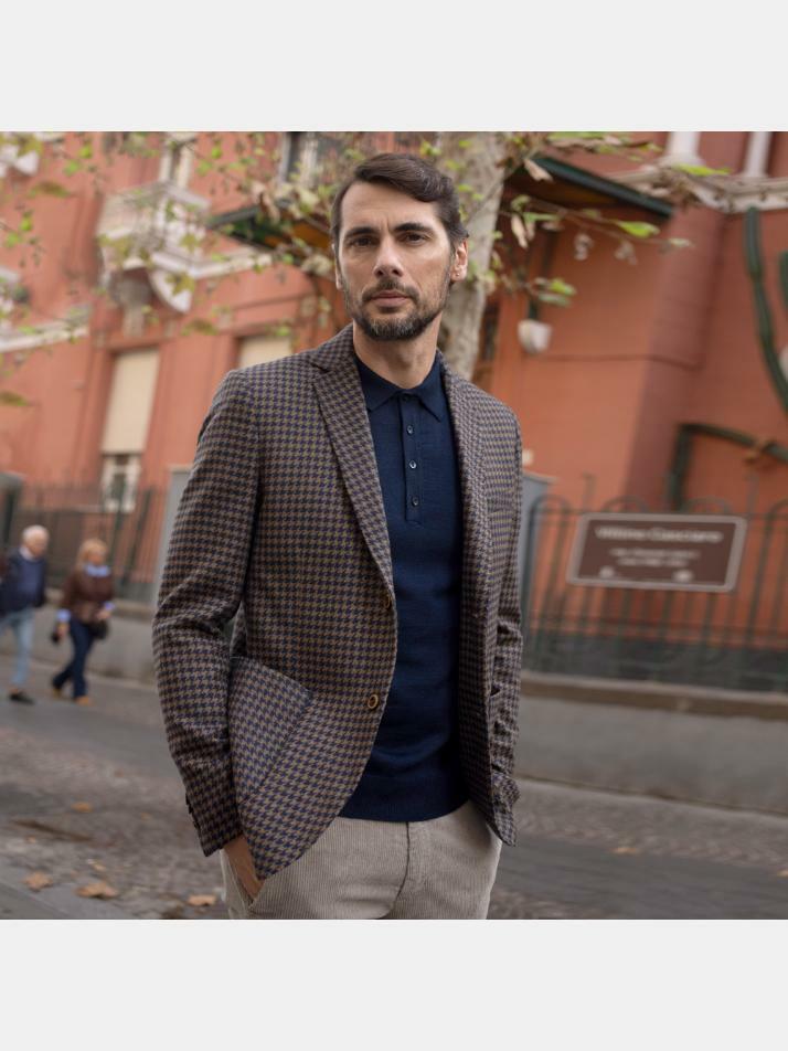 [아르메오디] 레귤러핏 하운드투스 패턴 자켓 이태리직수입 DFIJK553MU