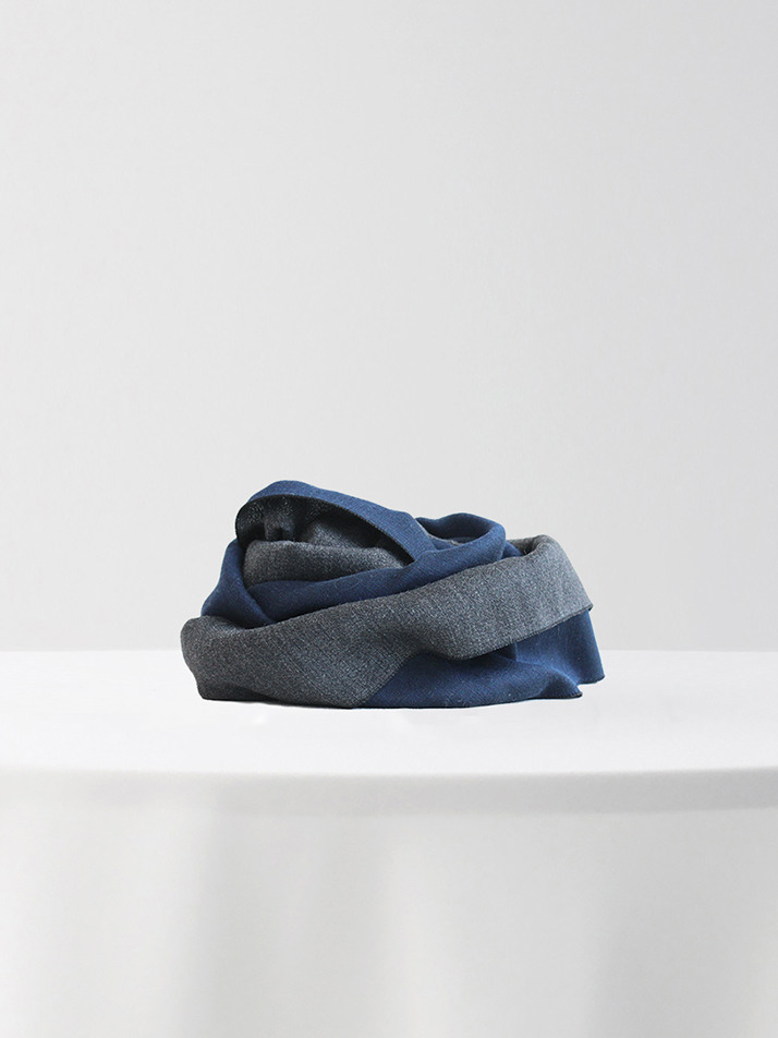 [아르메오디] 컬러 배색 양면 이태리 직수입 머플러 EFIMF071BL