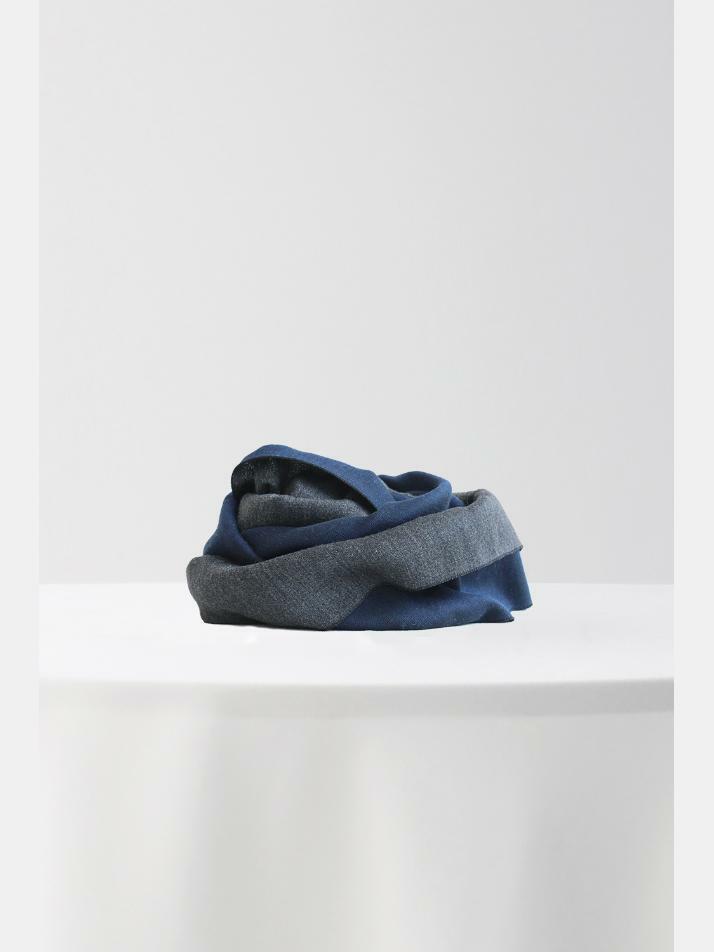 [아르메오디] 컬러 배색 양면 이태리 직수입 머플러 EFIMF071BL