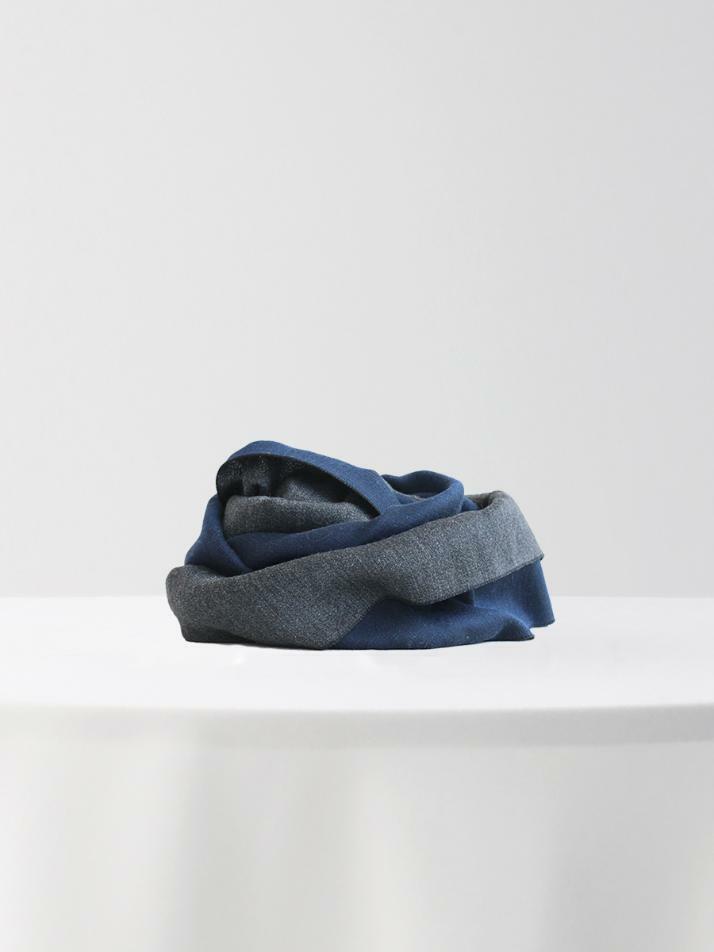 [아르메오디] 컬러 배색 양면 이태리 직수입 머플러 EFIMF071BL