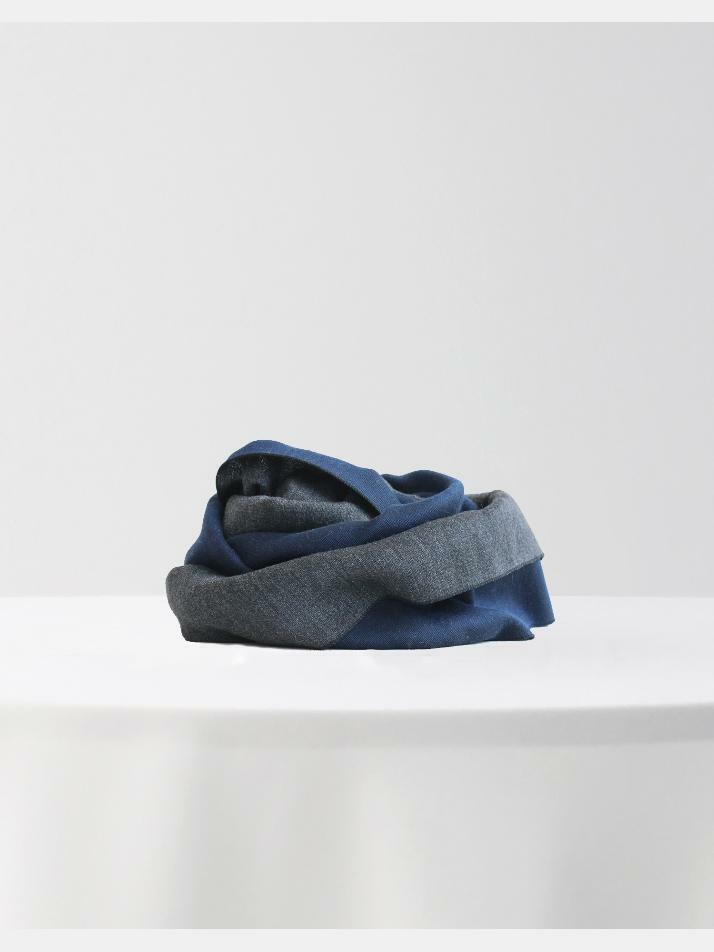 [아르메오디] 컬러 배색 양면 이태리 직수입 머플러 EFIMF071BL