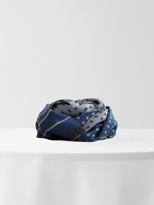 [아르메오디] 블루 도트 앤 스트라이프 이태리직수입 머플러 EFIMF073BL