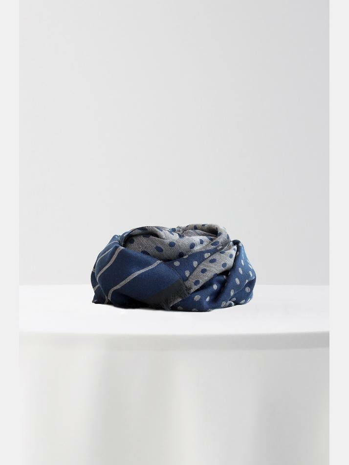 [아르메오디] 블루 도트 앤 스트라이프 이태리직수입 머플러 EFIMF073BL