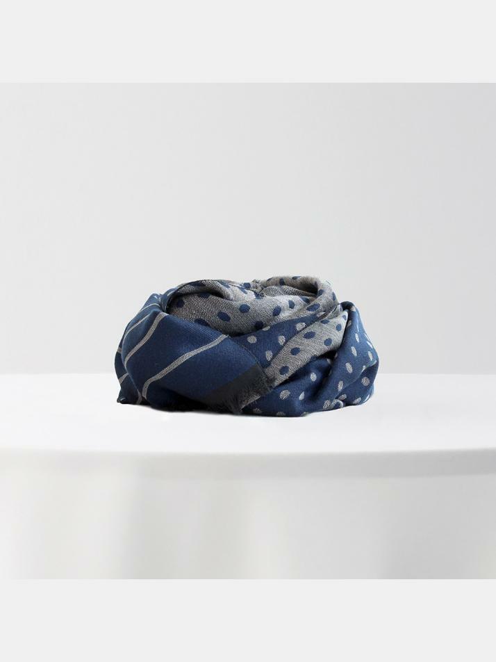 [아르메오디] 블루 도트 앤 스트라이프 이태리직수입 머플러 EFIMF073BL