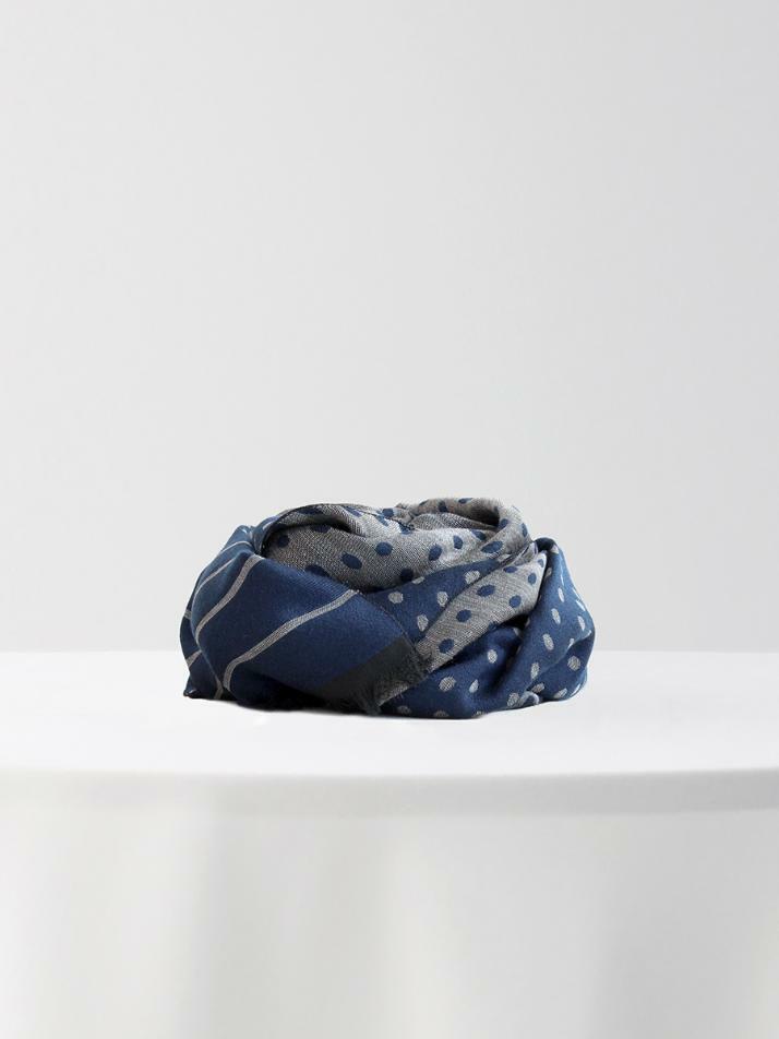 [아르메오디] 블루 도트 앤 스트라이프 이태리직수입 머플러 EFIMF073BL