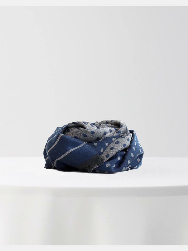 [아르메오디] 블루 도트 앤 스트라이프 이태리직수입 머플러 EFIMF073BL