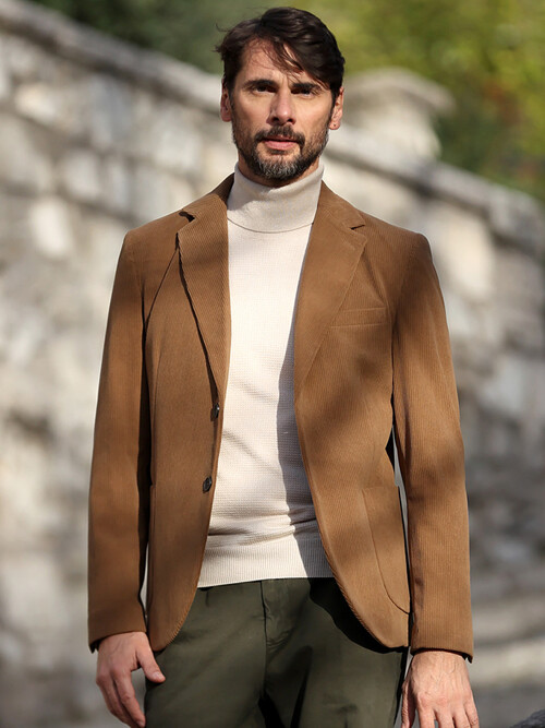 [아르메오디] 레귤러핏 카멜 코듀로이 코튼 자켓 이태리직수입 EFIJK562CA