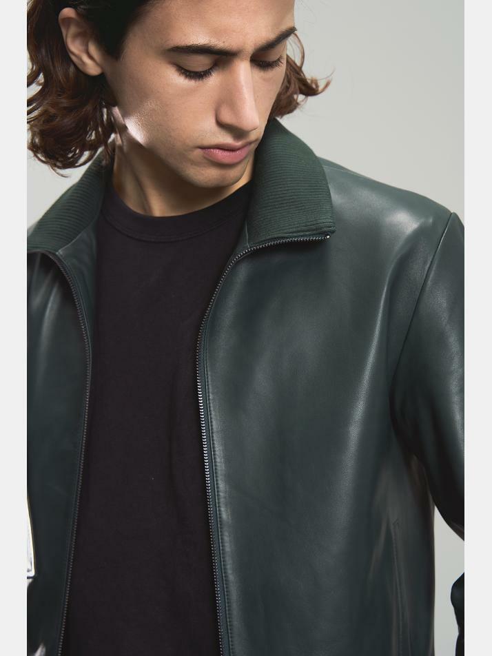 [POSSERY] 딥그린 플렉시블 램스킨 양가죽 점퍼 EFILT588GN