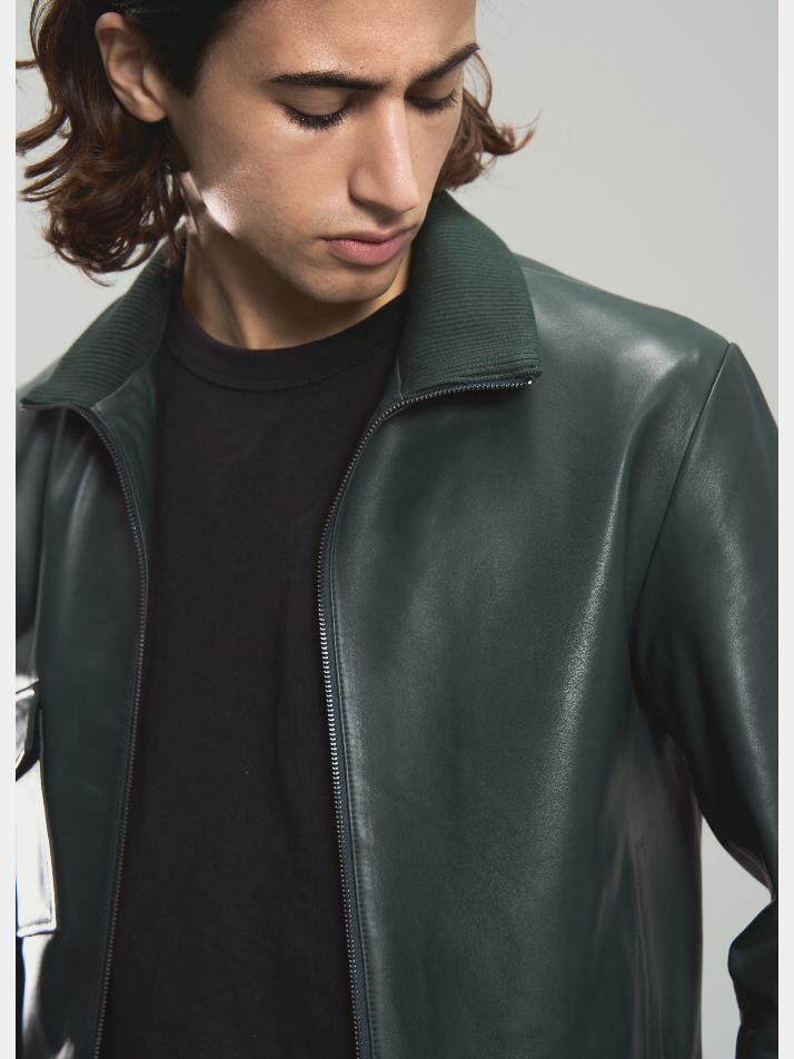 [POSSERY] 딥그린 플렉시블 램스킨 양가죽 점퍼 EFILT588GN