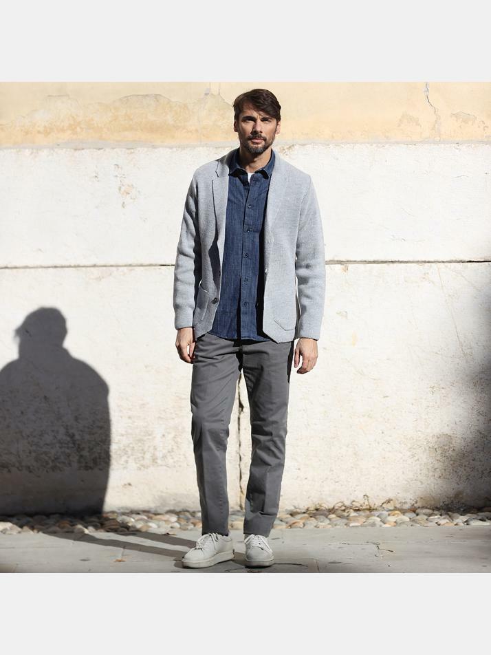 [아르메오디] 레귤러핏 톤온톤 체인 패턴 가먼트다잉 팬츠 이태리직수입 EFIPT961GR