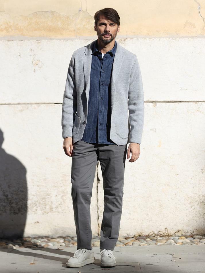 [아르메오디] 레귤러핏 톤온톤 체인 패턴 가먼트다잉 팬츠 이태리직수입 EFIPT961GR