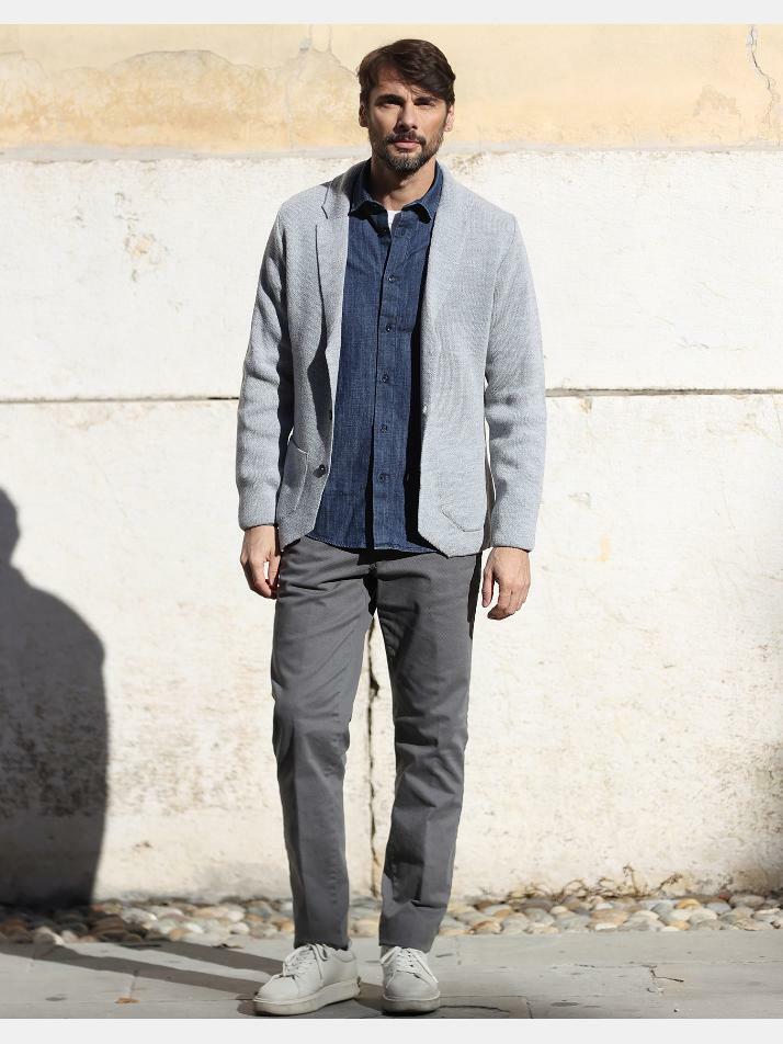 [아르메오디] 레귤러핏 톤온톤 체인 패턴 가먼트다잉 팬츠 이태리직수입 EFIPT961GR