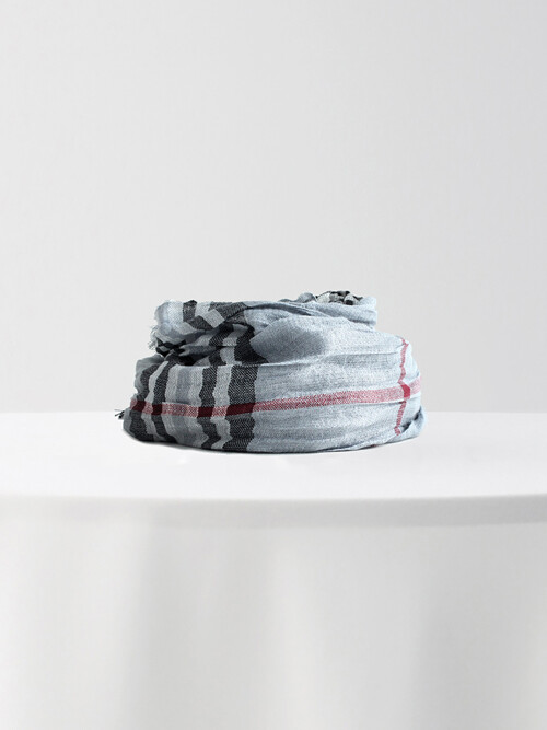 [아르메오디] *재입고 크럼플드 플리츠 체크 이태리 직수입 머플러 FSIMF009GB