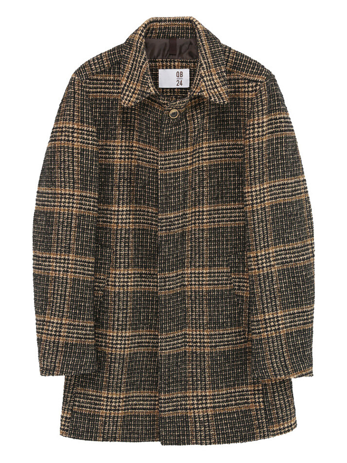 [QB24] 하운드투스 체크 패턴 코트 GFICT616HT