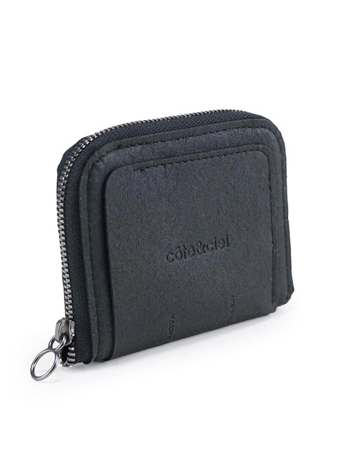 [COTE&CIEL] Zippered M Recycled Leather 지갑(29058) - 블랙