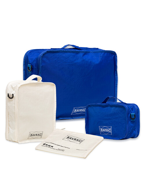 블루&화이트 여행용 압축파우치 멀티 컴프백 세트