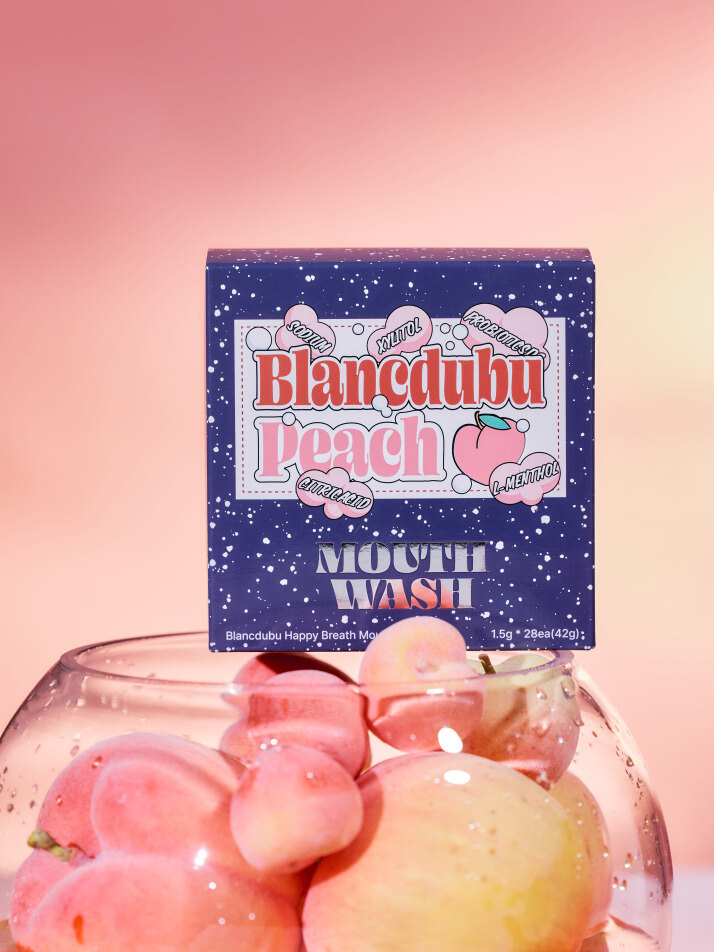 블랑두부 해피브레스 마우스 워시 1박스(28포) 피치/레몬