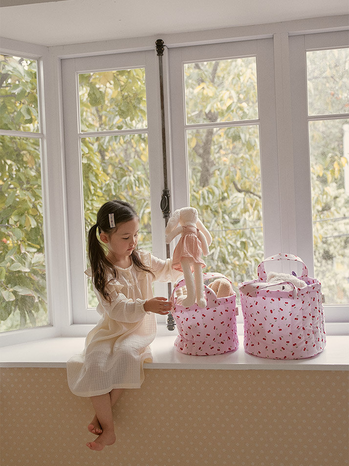 몽레브 체리 토이바스켓 패브릭바구니 장난감정리함