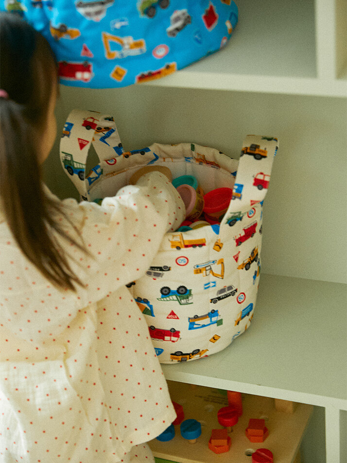 몽레브 자동차 토이바스켓 패브릭바구니 장난감정리함