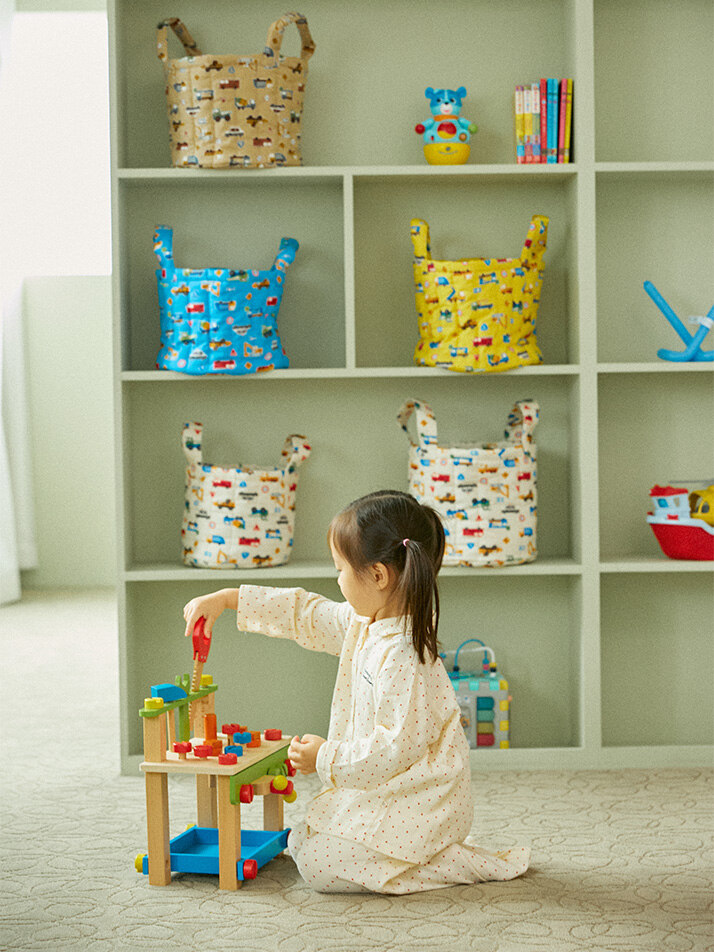 몽레브 자동차 토이바스켓 패브릭바구니 장난감정리함