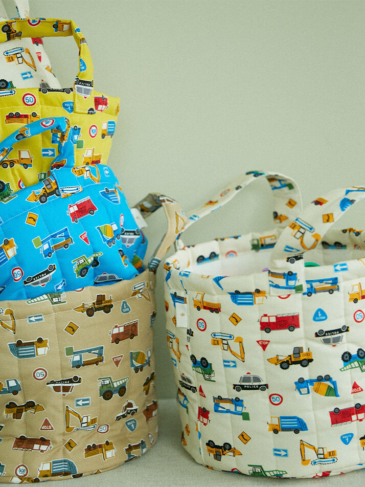 몽레브 자동차 토이바스켓 패브릭바구니 장난감정리함