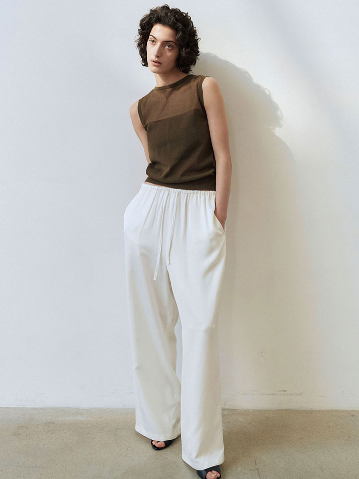 블럭 보트넥 슬리브리스 (2컬러)