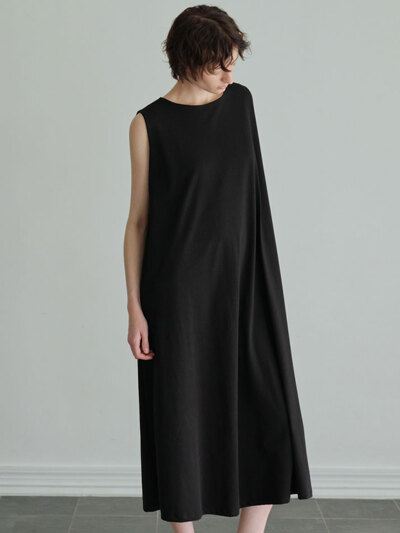 보트넥 플레어 롱원피스 (2컬러)