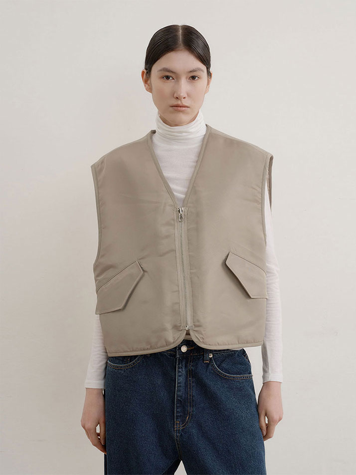 오펜 리버시블 시어링 베스트 점퍼