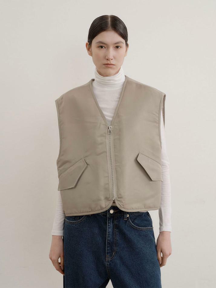 오펜 리버시블 시어링 베스트 점퍼