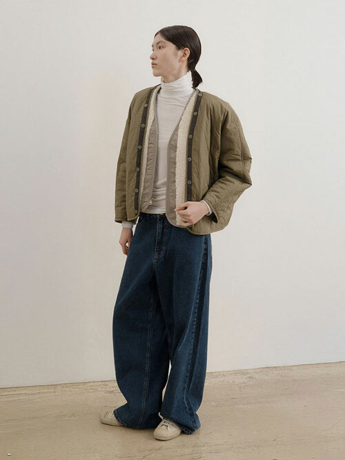 오펜 시어링 점퍼 퀼팅 자켓 세트