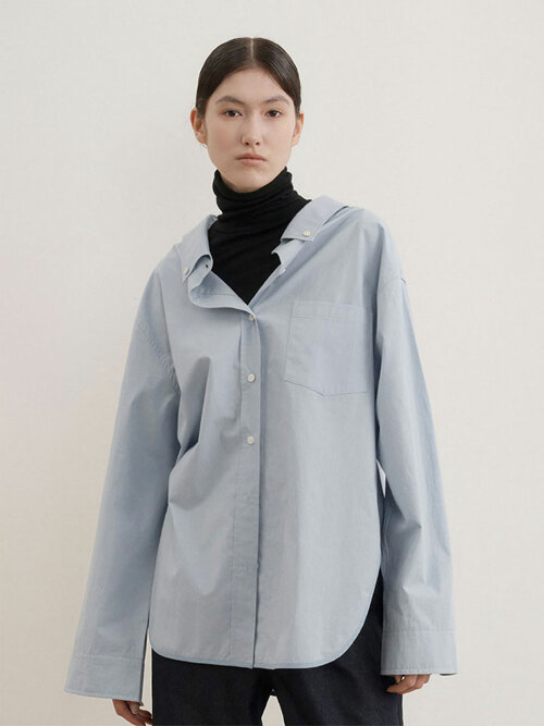 포그 드롭 카라 셔츠