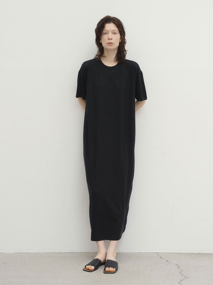 레이온 오버핏 반팔 원피스