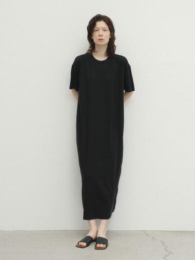 레이온 오버핏 반팔 원피스