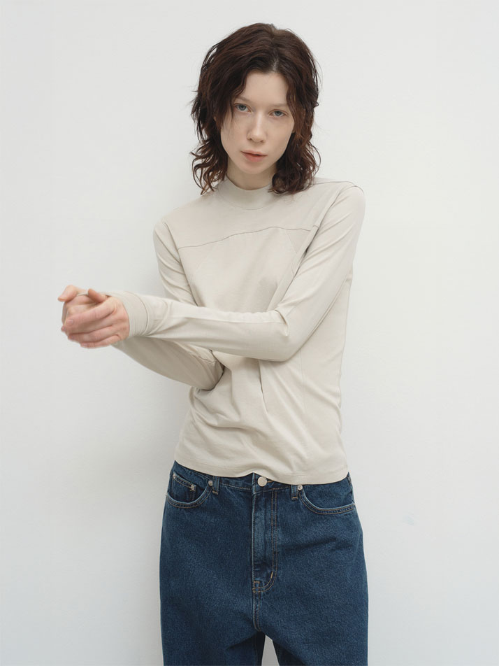 세비아 절개 긴팔 티셔츠