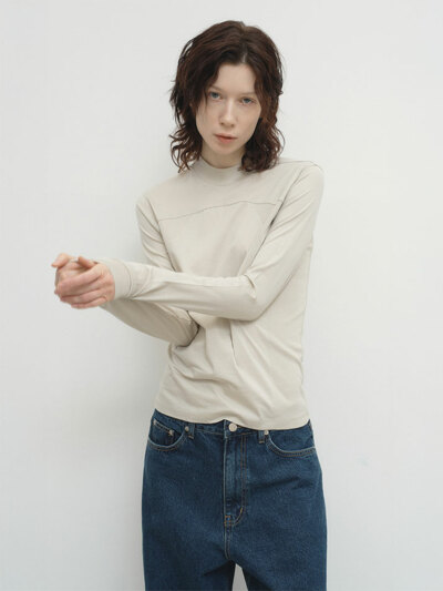 세비아 절개 긴팔 티셔츠