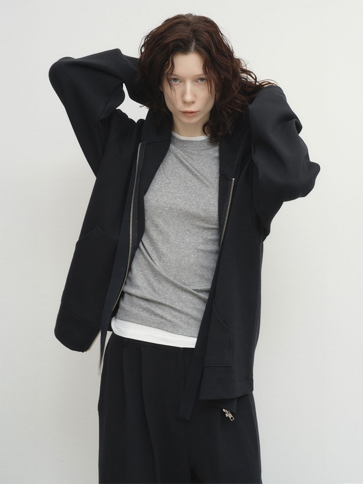 쿠션 오버핏 후드 집업