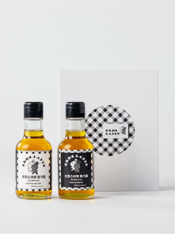 브로스라팡 프리미엄 참기름∙들기름 선물세트 | 아모르(150ml x 2ea)