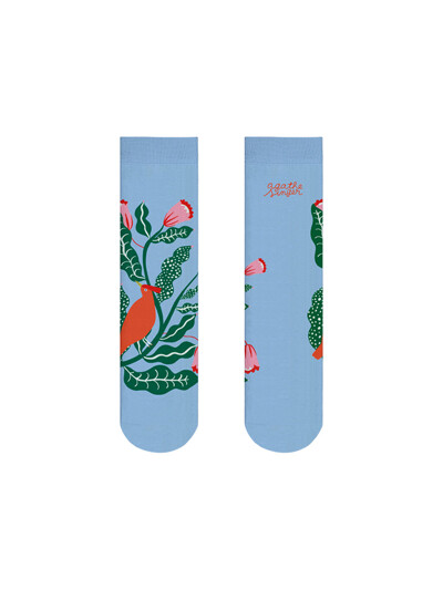 양말 Green plant on blue / 아가트 싱어(Agathe Singer)