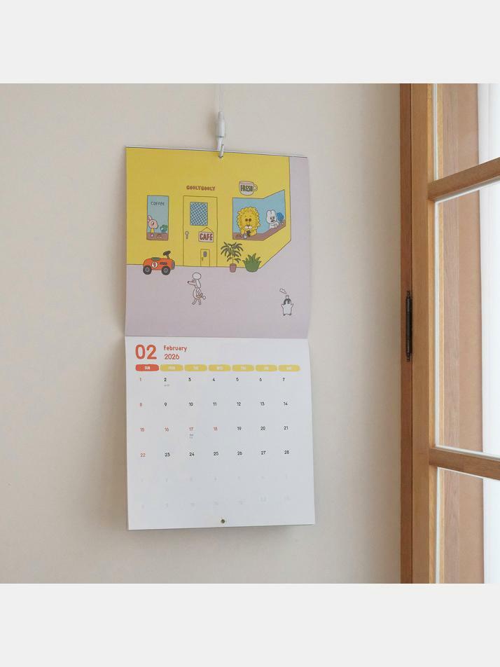 벽걸이캘린더 2026 Wall Calendar / 굴리굴리(GOOLYGOOLY)