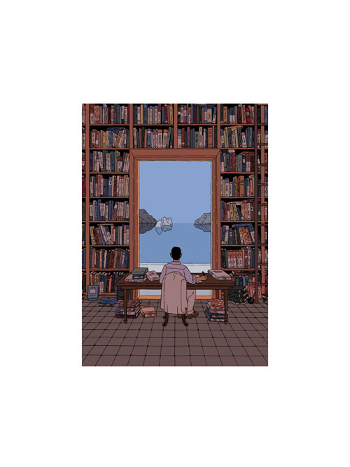 A3 포스터 A Library by the Tyrrhenian Sea / 일리야 밀스타인(Ilya Milstein)