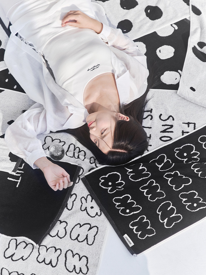 [킨제네라] 설원 뱀부 30수 호텔수건 세면타월_2P SET (디자인 선택)