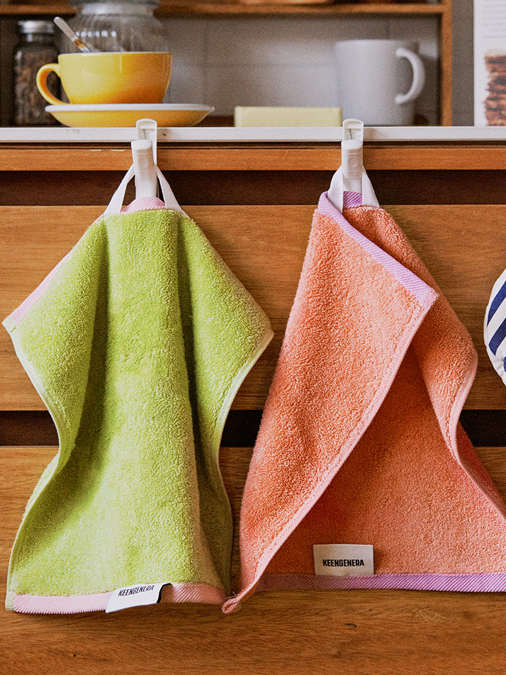 [킨제네라] 햇살 고급 면소재 30수 60g 고리 핸드 미니타월_3P SET (디자인 선택/쇼핑백 증정)