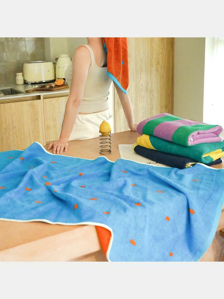 [킨제네라] 새벽 뱀부 30수 550g 대형 호텔수건 비치 목욕타월_2P SET (디자인 선택)