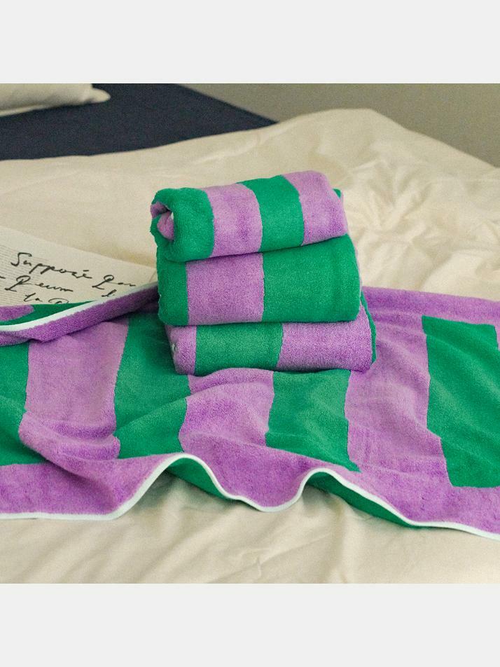 [킨제네라] 새벽 뱀부 30수 550g 대형 호텔수건 비치 목욕타월_2P SET (디자인 선택)