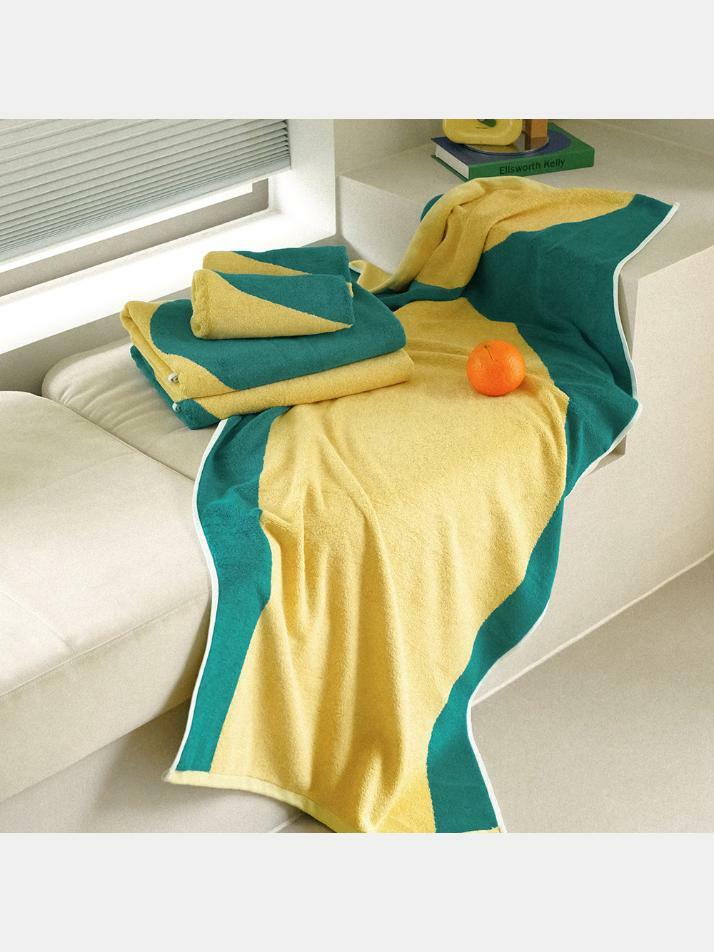 [킨제네라] 새벽 뱀부 30수 550g 대형 호텔수건 비치 목욕타월_2P SET (디자인 선택)