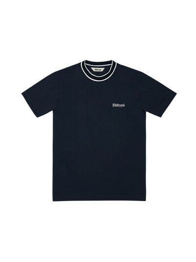 Unisex Cooling Striped Pique T-Shirts Navy