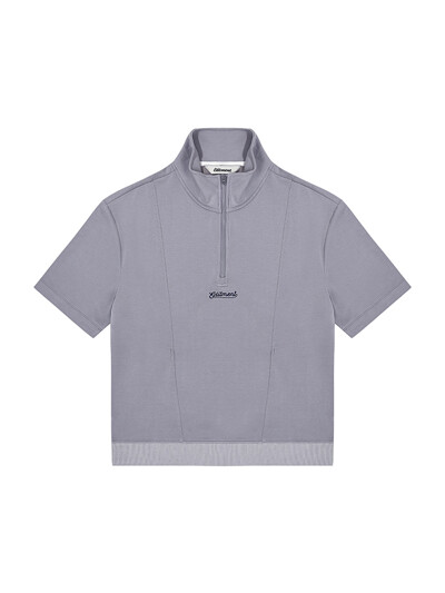 Unisex Half-Neck Soft Cool Shirts Purple-Grey