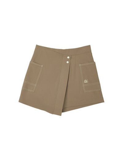 Women's Double Layered Skirts Pants Beige