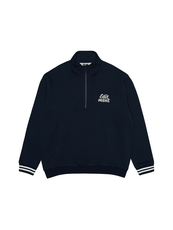 Unisex Casual Zip-Up Sweatshirt Navy